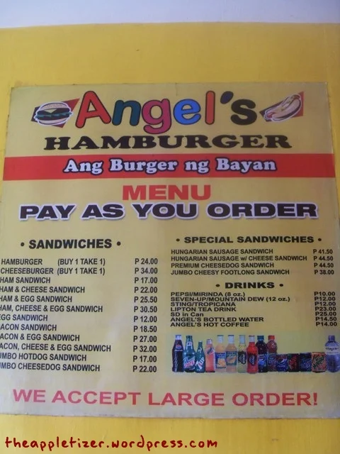 Angel’s Burger ADDS-ON Menu