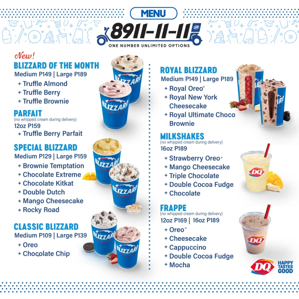 Dairy Queen BLIZZARD OF THE MONTH Menu