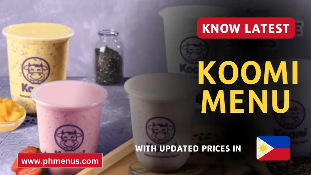 Koomi Menu Prices