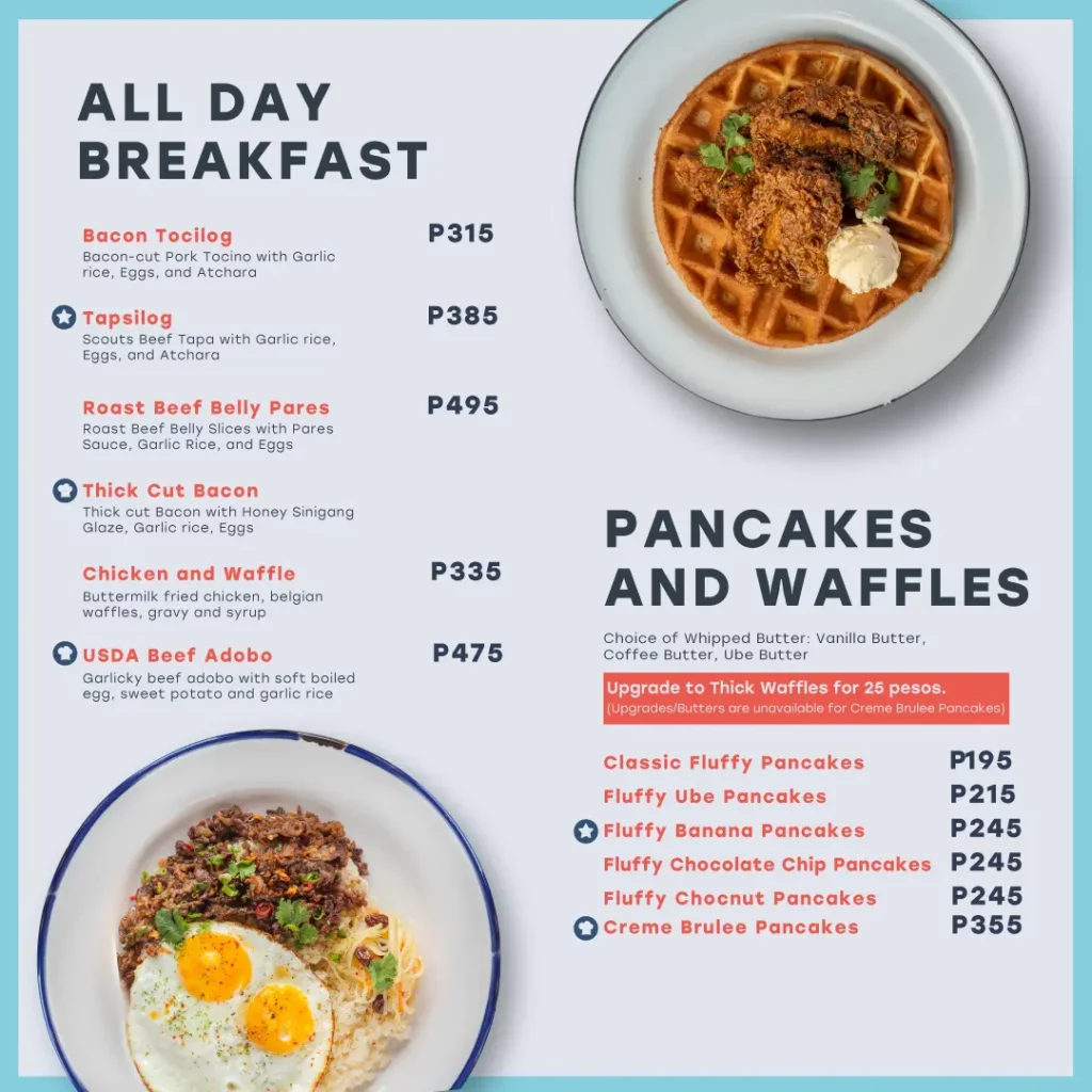 Scout’s Honor ALL-DAY BREAKFAST Menu
