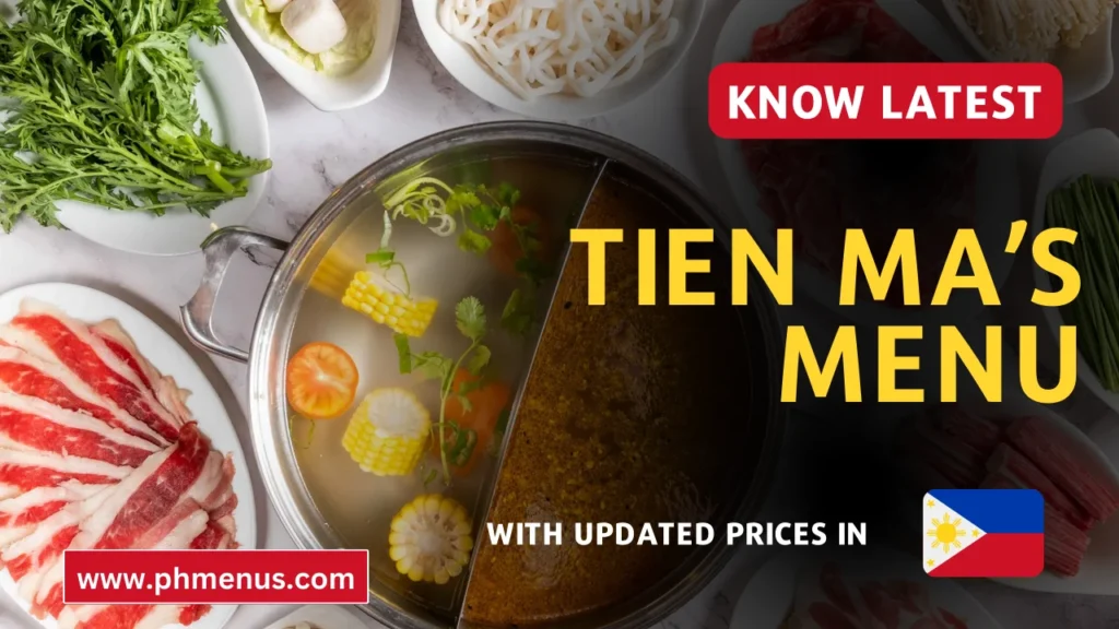 Tien Ma's menu prices