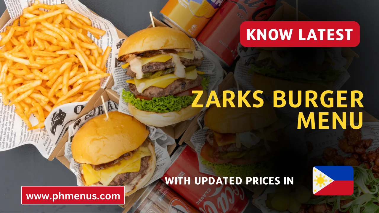 Zarks Burger menu prices