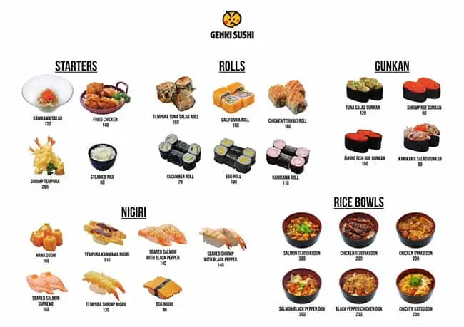 Genki Sushi Menu Prices