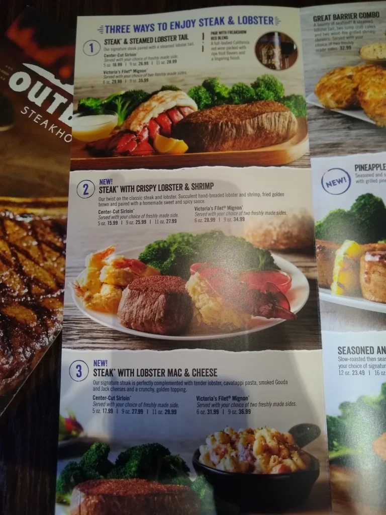 Outback Steakhouse AUSSIE-TIZZERS Menu