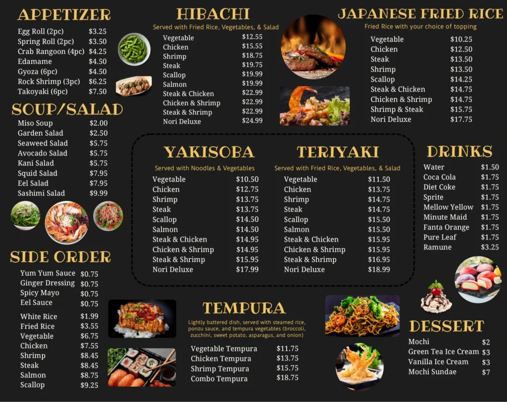 Sushi Nori Menu Price