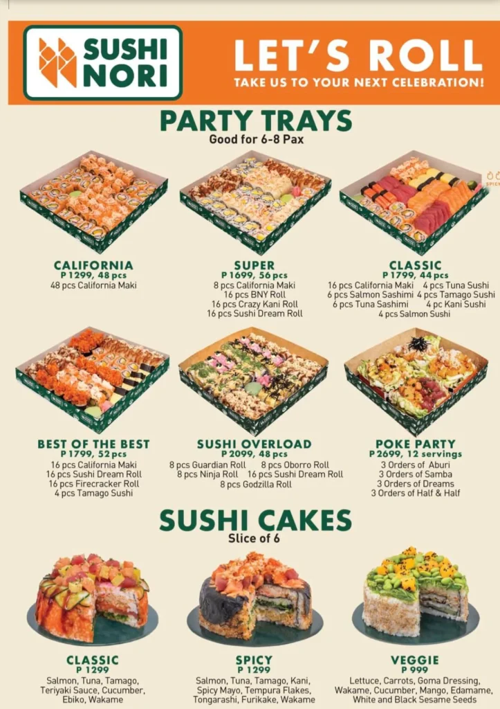 Sushi Nori TEMAKI WRAPS Menu