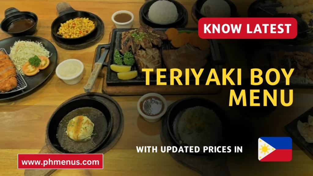 Teriyaki Boy Menu