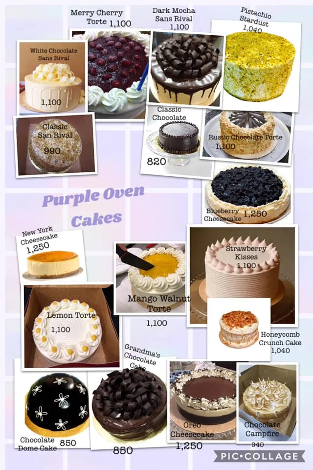 purple oven PIES menu