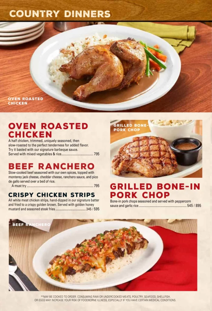 texas roadhouse ICE-COLD BEVERAGES menu