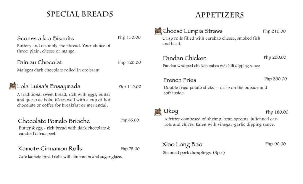 Cafe By The Ruins BREADS Menu