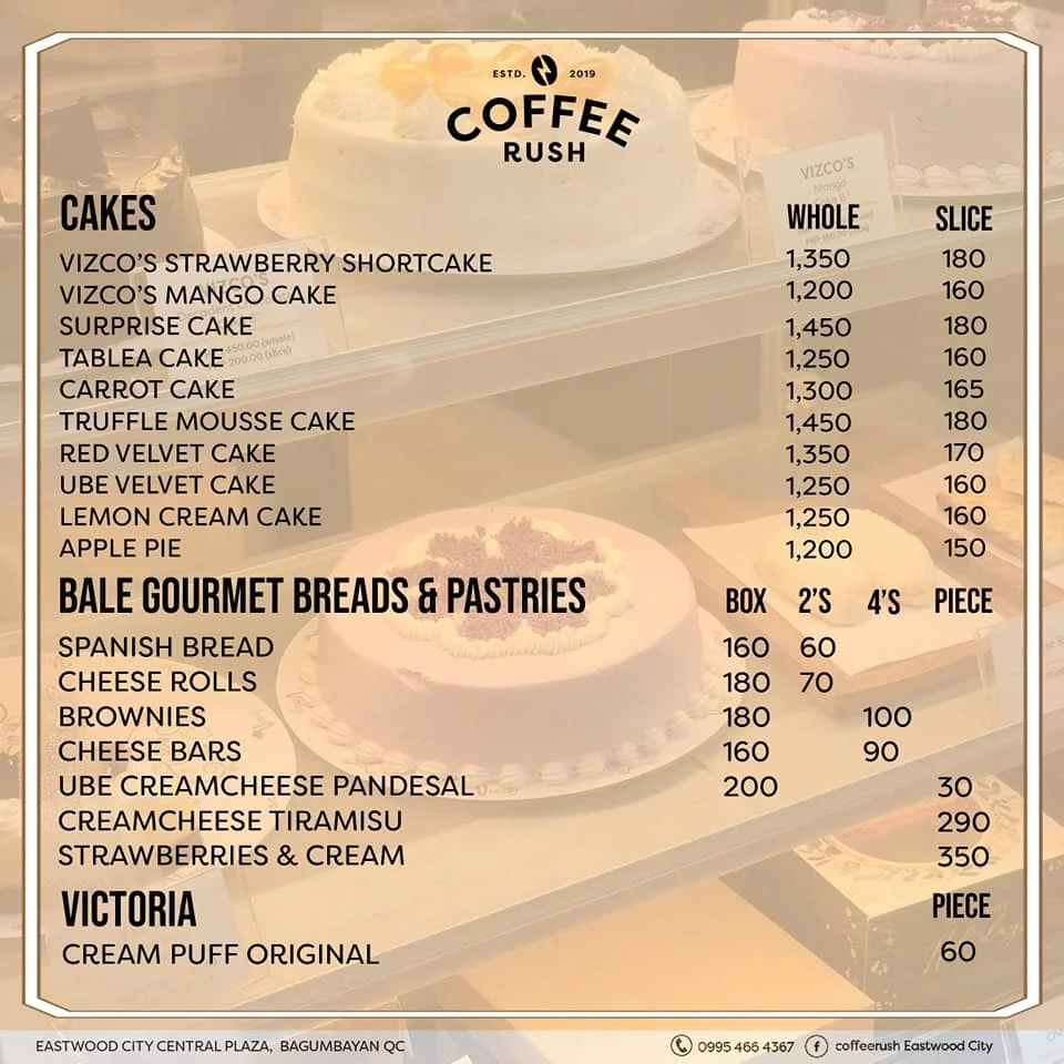 Coffee Rush Menu & Updated Prices in Philippines 2024