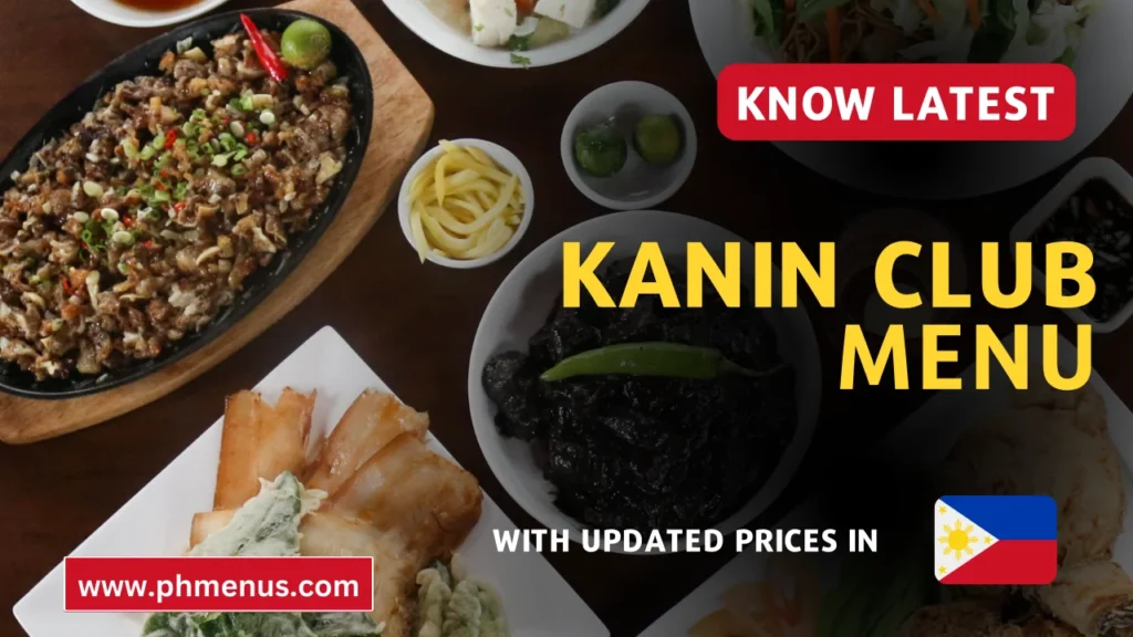 Kanin Club Menu