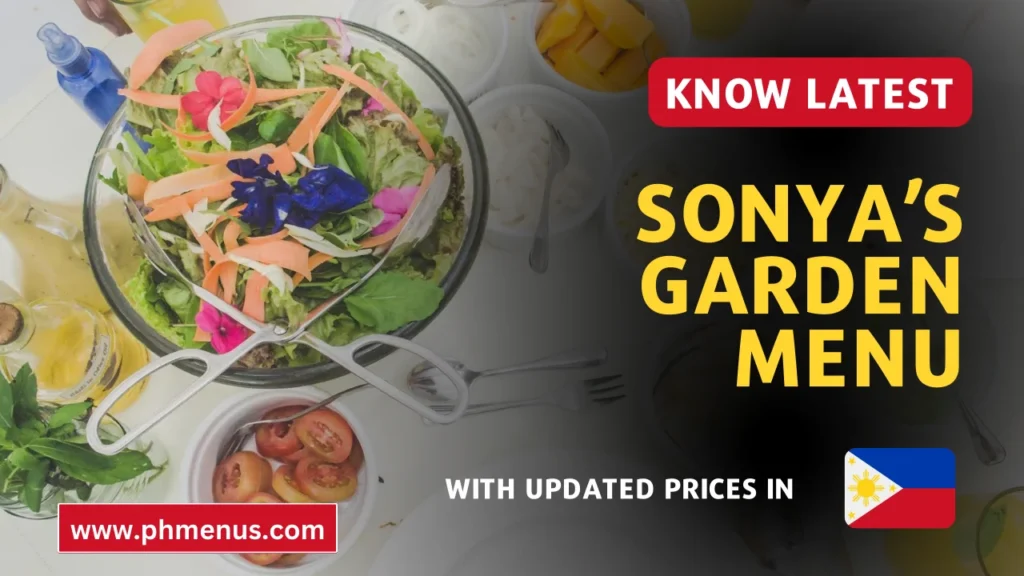 Sonya’s Garden Menu