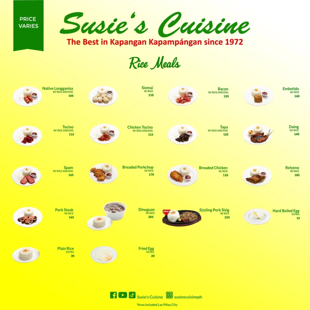 Susie’s Cuisine BREADS Menu