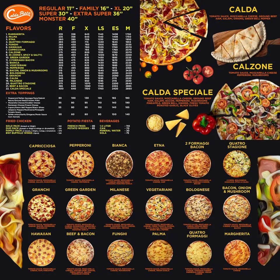 Calda Pizza Menu Prices