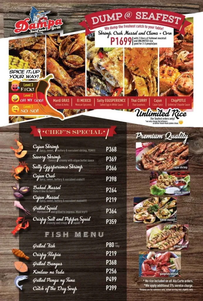 Dampa Seafood Grill Menu Prices