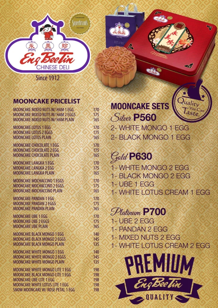 Eng Bee Tin Menu Prices