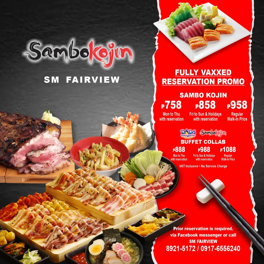 Sambo Kojin Korean Specialties Group Menu
