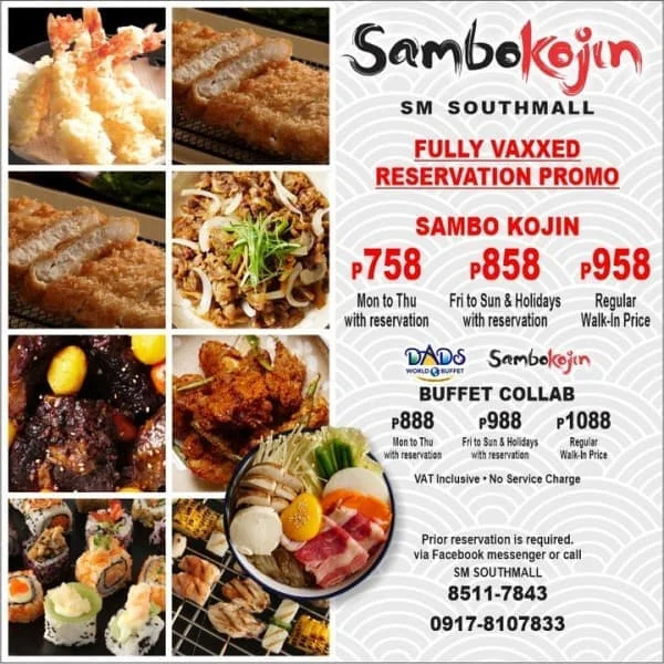 Sambo Kojin Sushi Group Menu