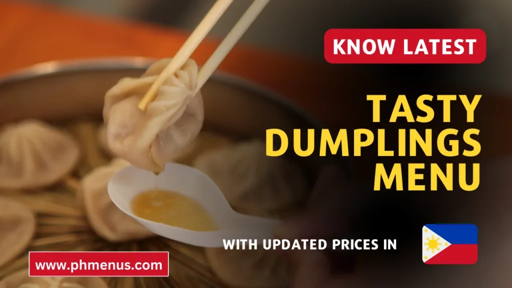 Tasty Dumplings Menu