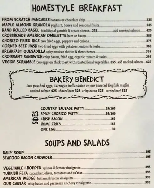 Abaca Baking Company Soups and salad Menu
