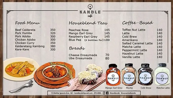 Kandle Café Menu Prices