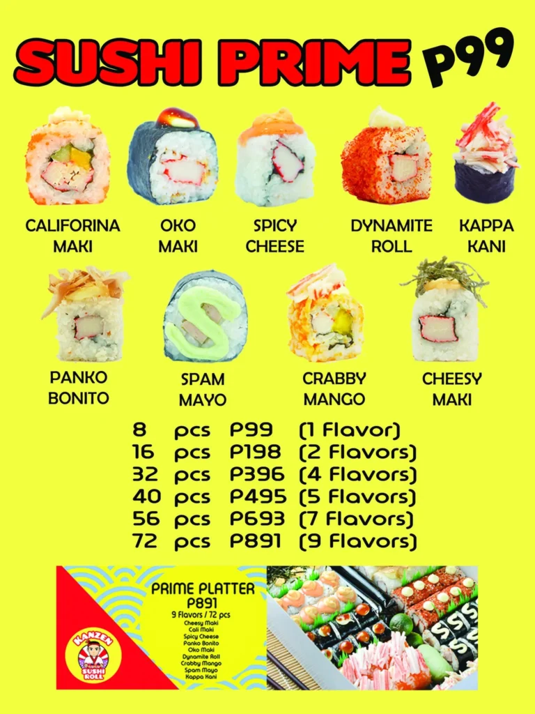 Kanzen Sushi Roll California Maki Platter Menu