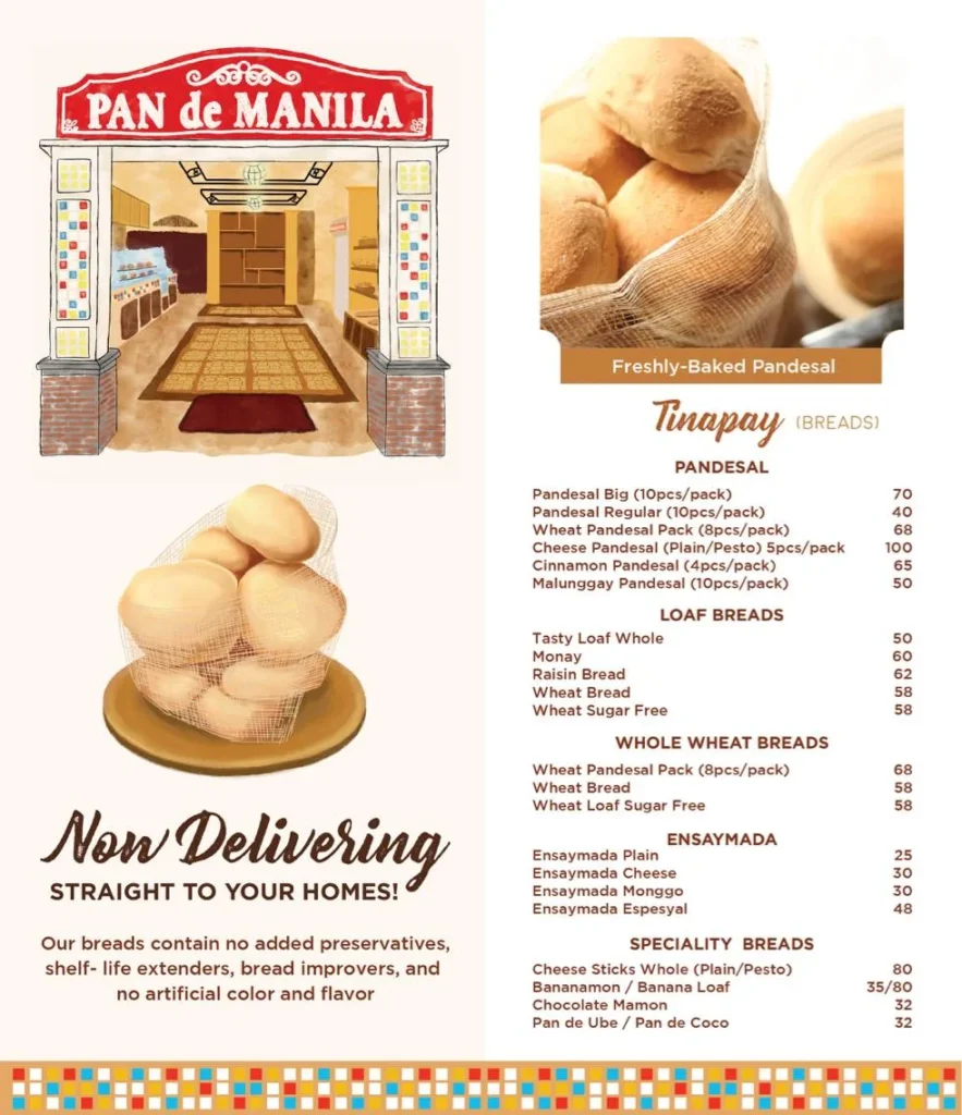 Pan de Manila Special Spreads Menu