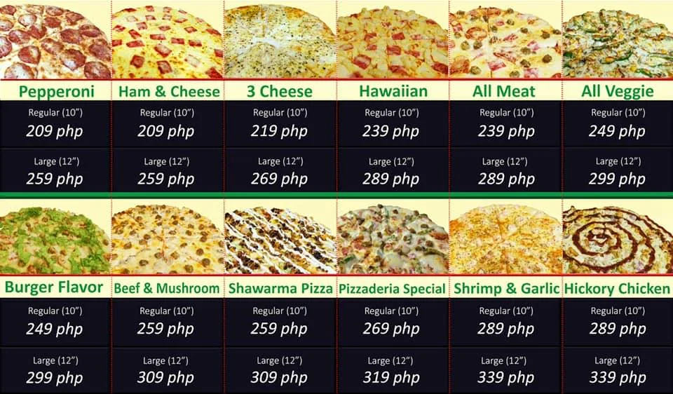 Pizzaderia Menu Prices
