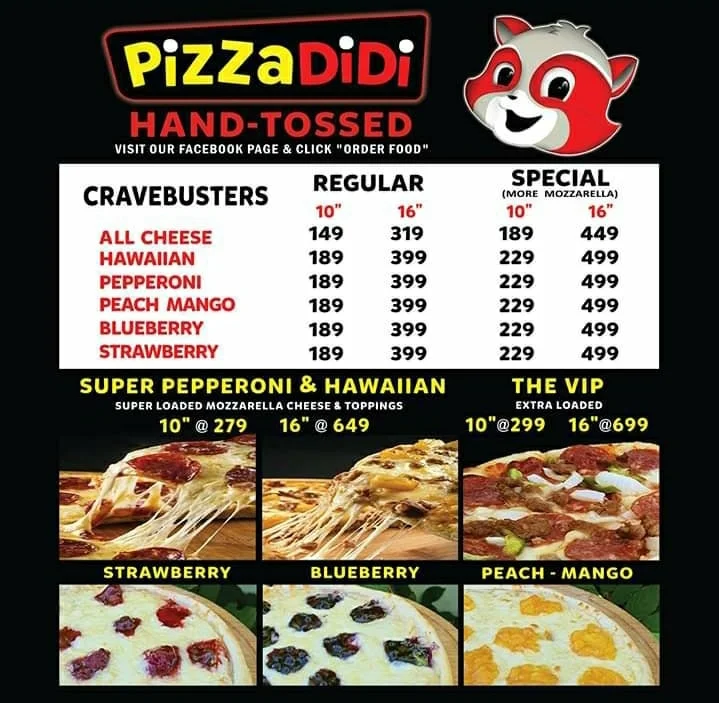 PizzaDiDi Menu Prices