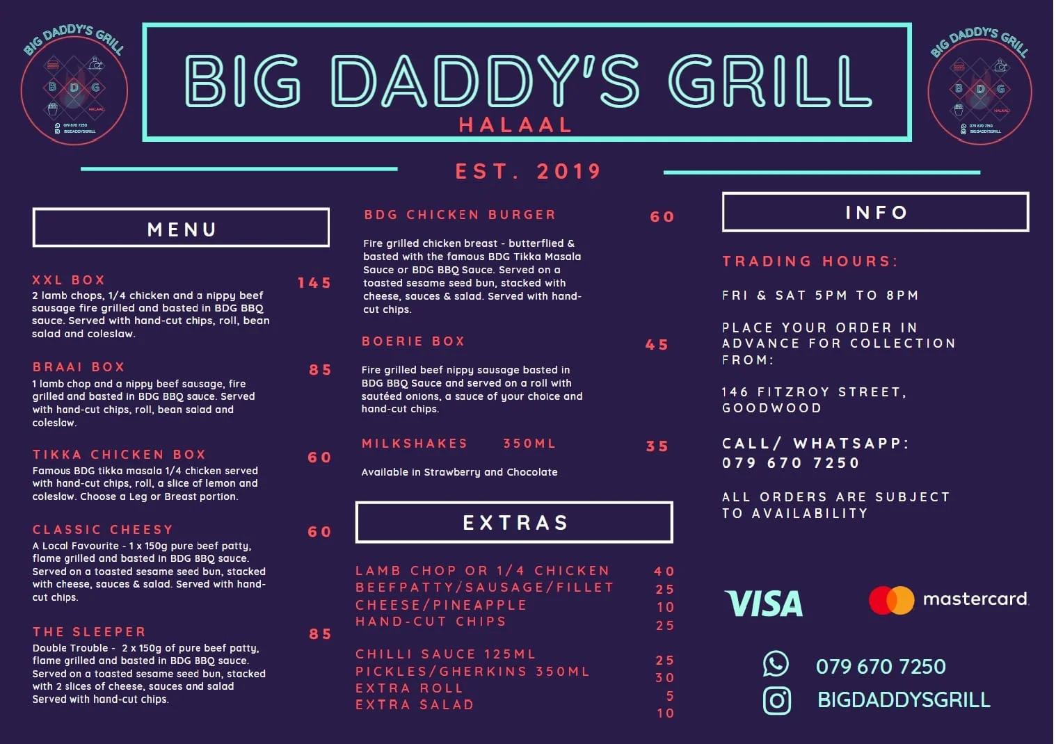 Big Daddy’s Menu Prices