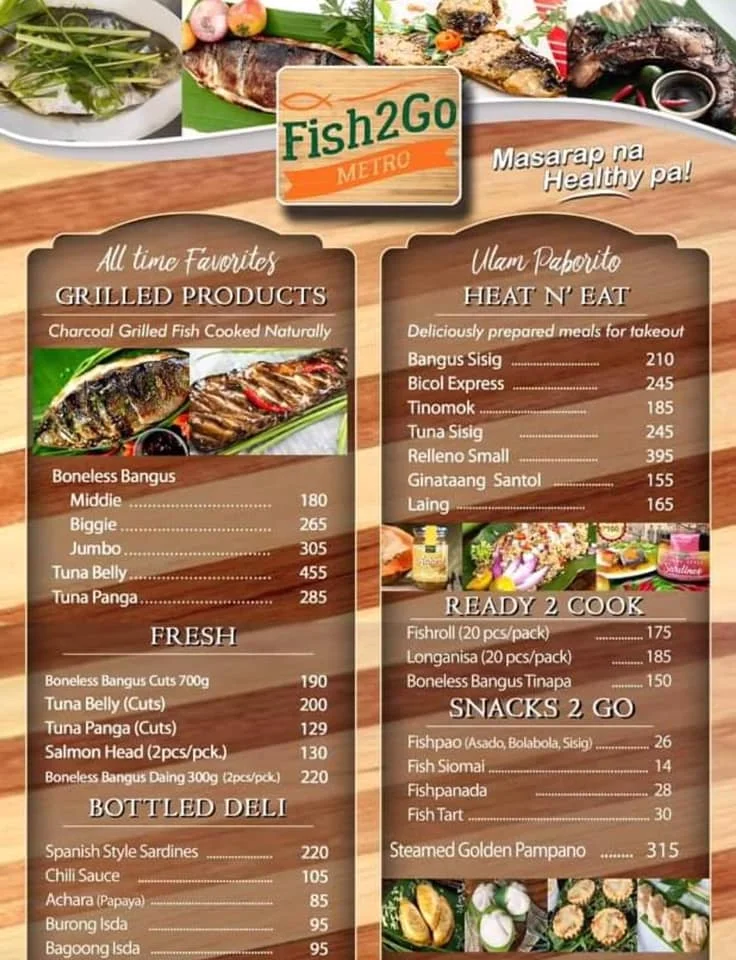 Fish2Go Menu prices