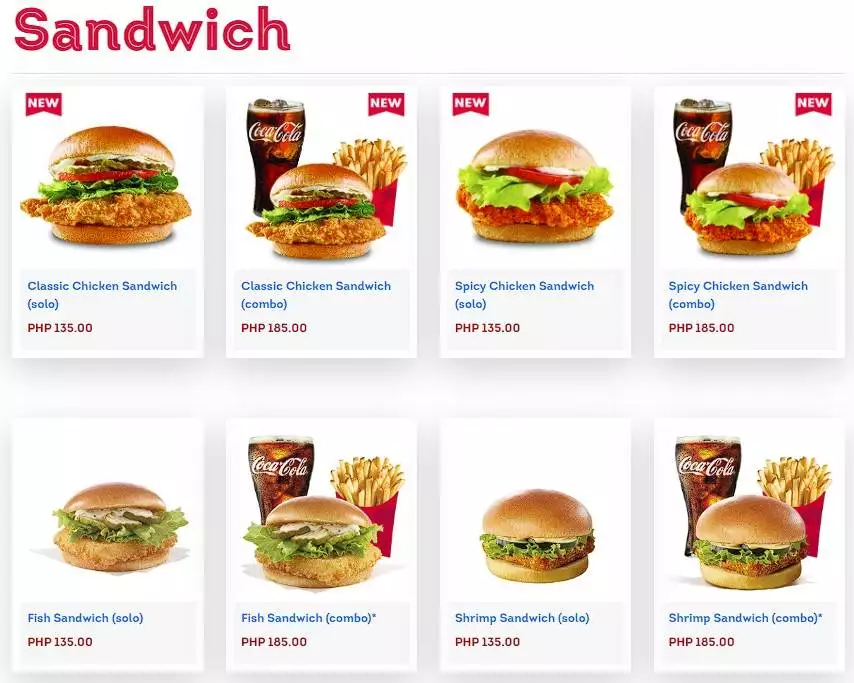 Wendy's Sandwich Menu Prices
