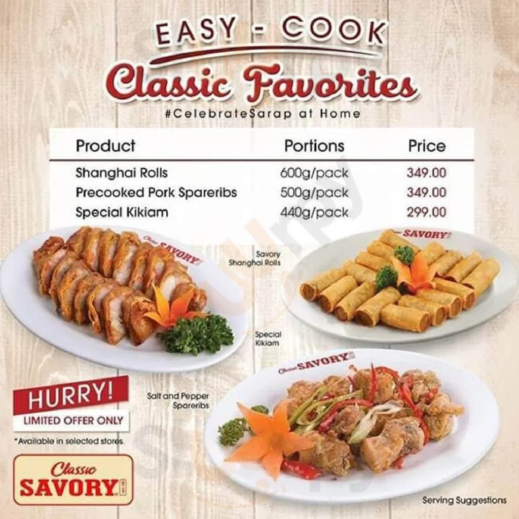 Classic Savory Classic Coolers Menu Prices