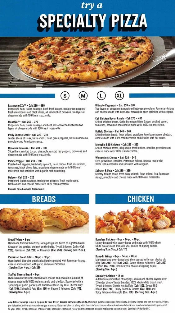 Domino's Pizza Specialty Pizza Menu Prices