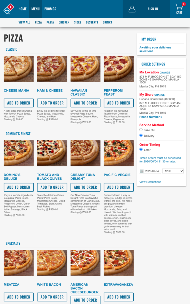 Domino's Pizza Beverages Menu Prices