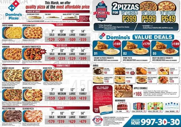 Domino's Pizza Chicken Menu Prices