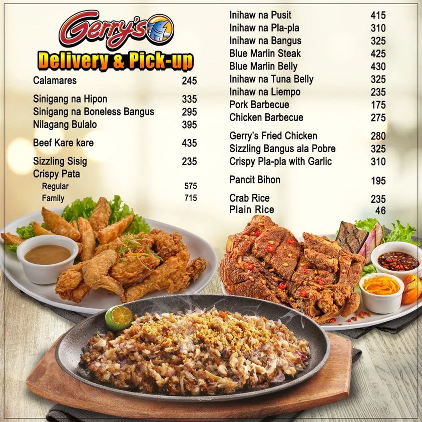Gerry's Grill Appetizers Menu Prices