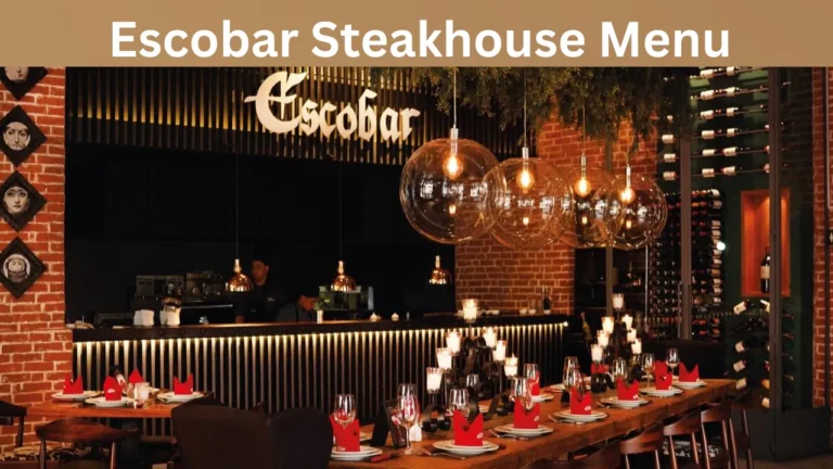 Escobar Steakhouse Menu