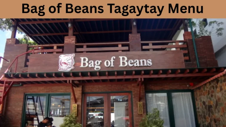 Bag of Beans Tagaytay Menu