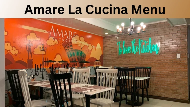 Amare La Cucina Menu