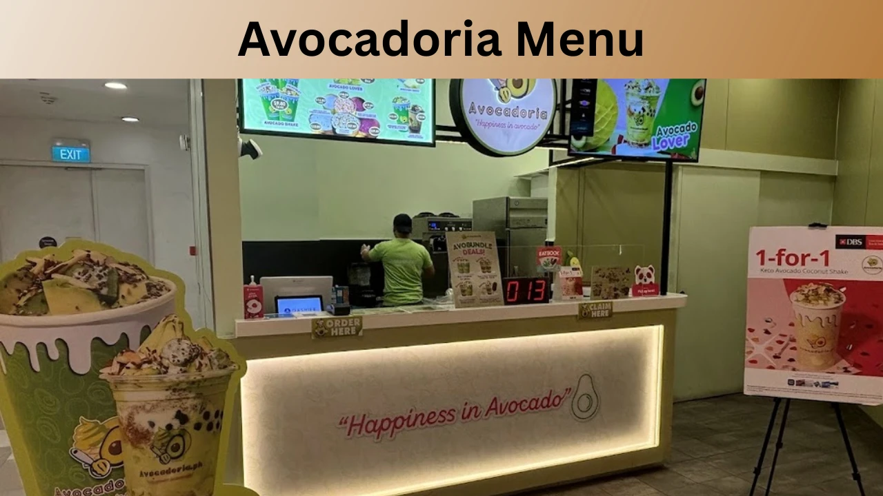 Avocadoria Menu