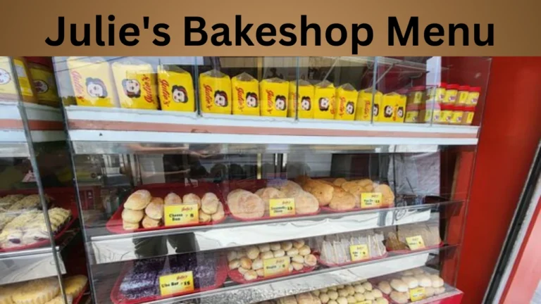 Julie's Bakeshop Menu