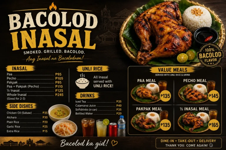 Bacolod Inasal Menu