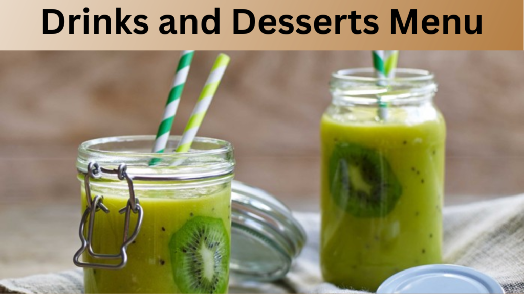 Drinks and Desserts Menu