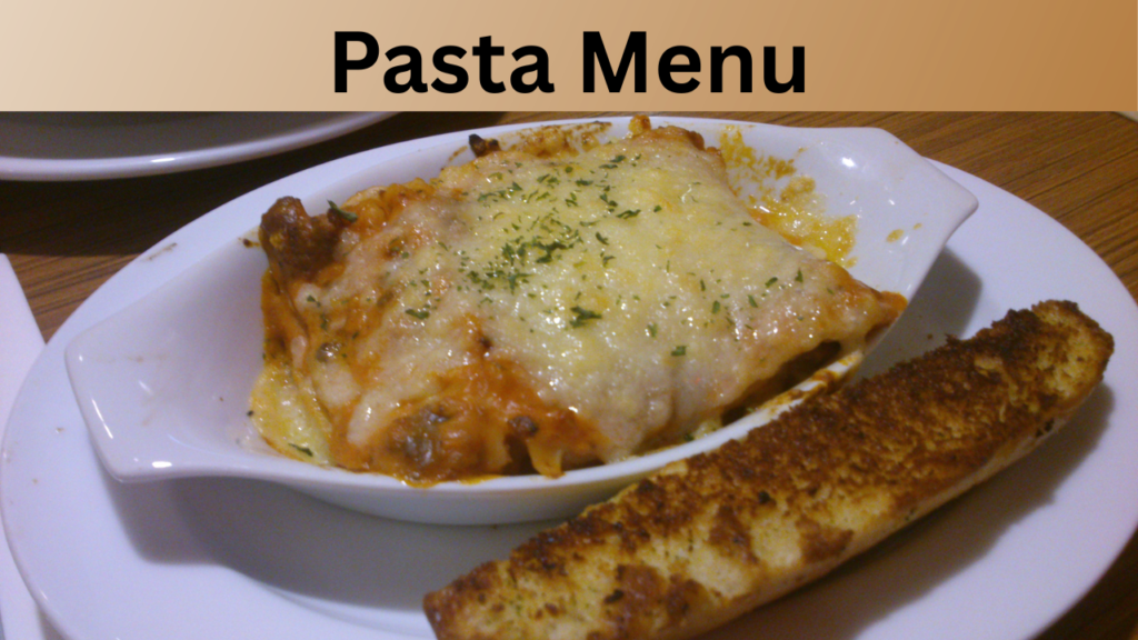 Pasta Menu