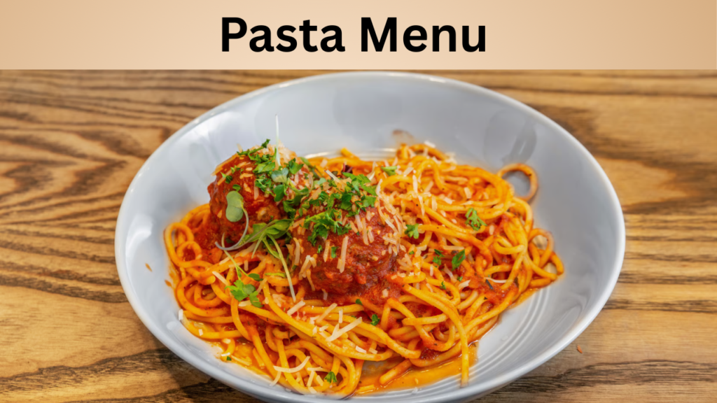 Pasta Menu