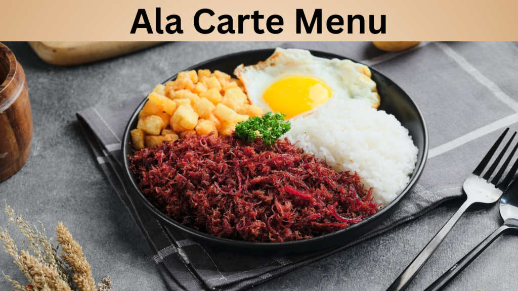 Ala Carte Menu