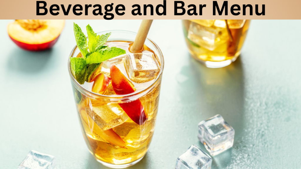 Beverage and Bar Menu