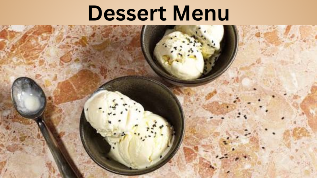Dessert Menu